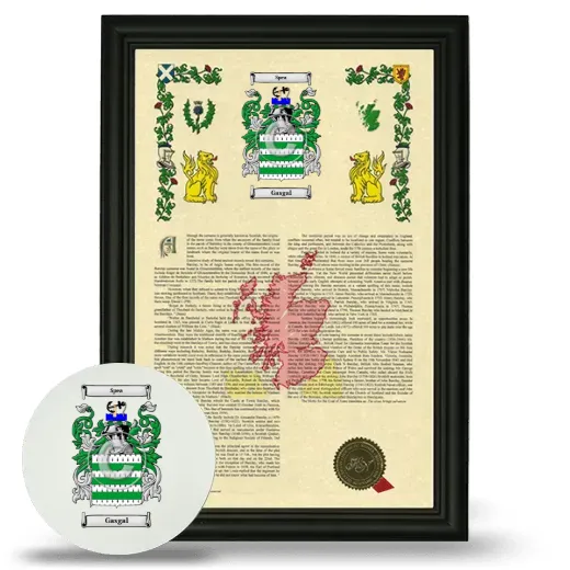 Gasgal Framed Armorial History and Mouse Pad - Black