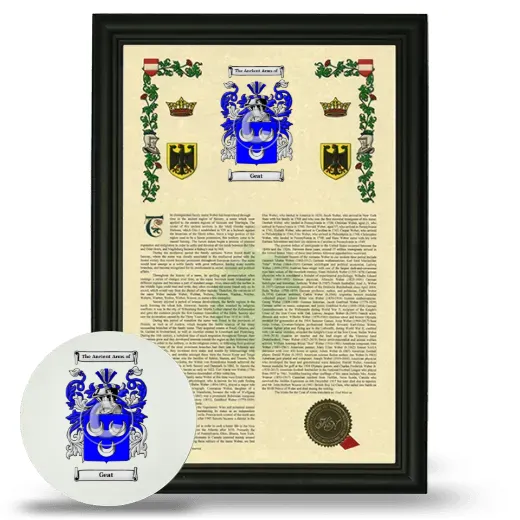 Geat Framed Armorial History and Mouse Pad - Black