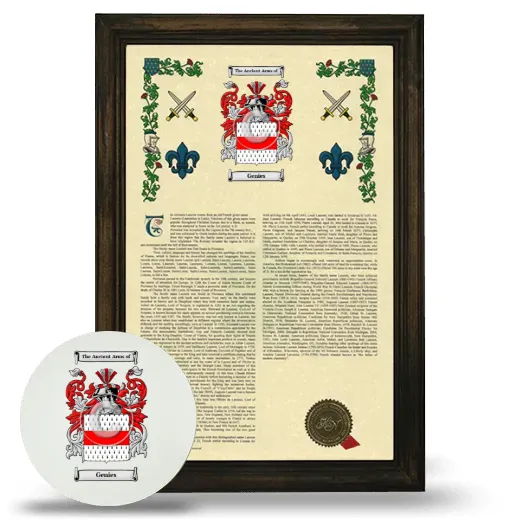 Genies Framed Armorial History and Mouse Pad - Brown
