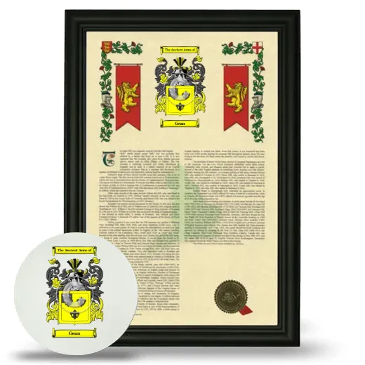 Genn Framed Armorial History and Mouse Pad - Black
