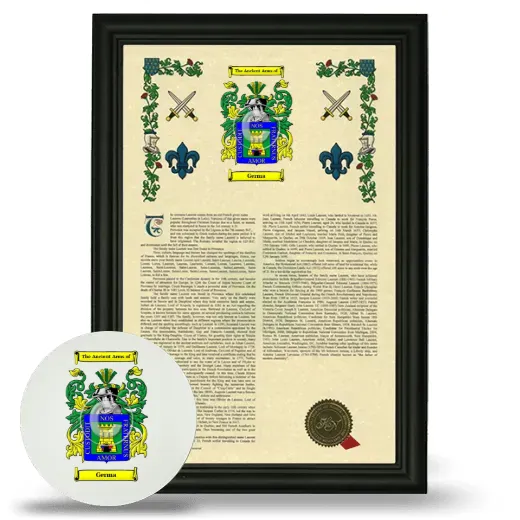 Germa Framed Armorial History and Mouse Pad - Black