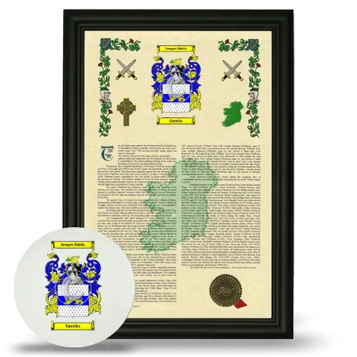 Gerrits Framed Armorial History and Mouse Pad - Black