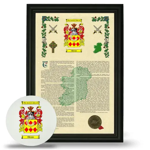 Glavan Framed Armorial History and Mouse Pad - Black