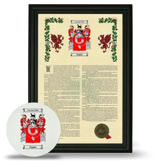 Goggin Framed Armorial History and Mouse Pad - Black