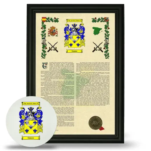 Gomez Framed Armorial History and Mouse Pad - Black