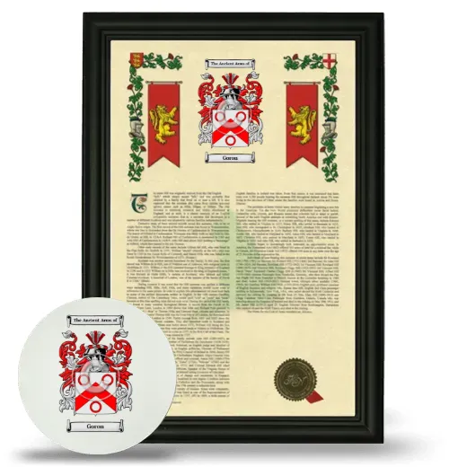 Goron Framed Armorial History and Mouse Pad - Black
