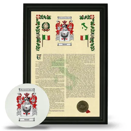 Grossi Framed Armorial History and Mouse Pad - Black