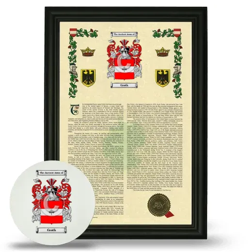 Groth Framed Armorial History and Mouse Pad - Black