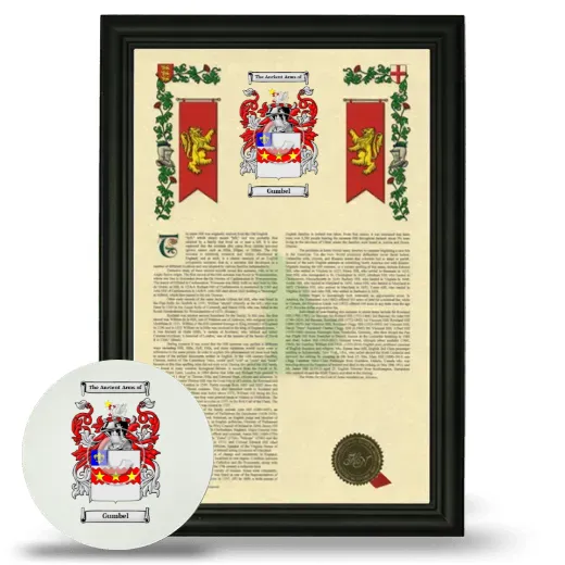 Gumbel Framed Armorial History and Mouse Pad - Black