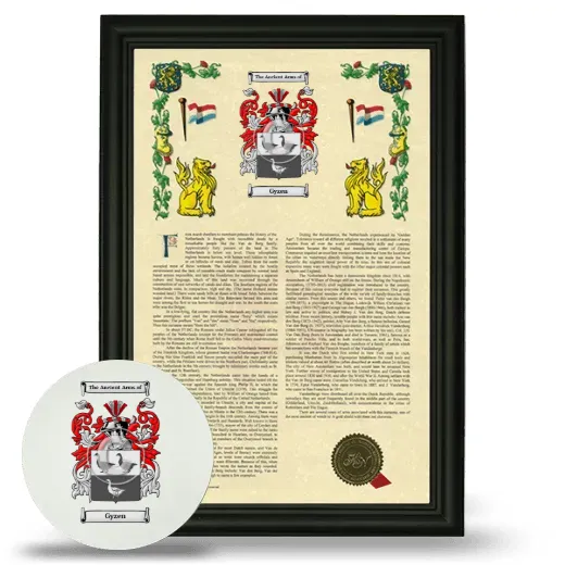 Gyzen Framed Armorial History and Mouse Pad - Black