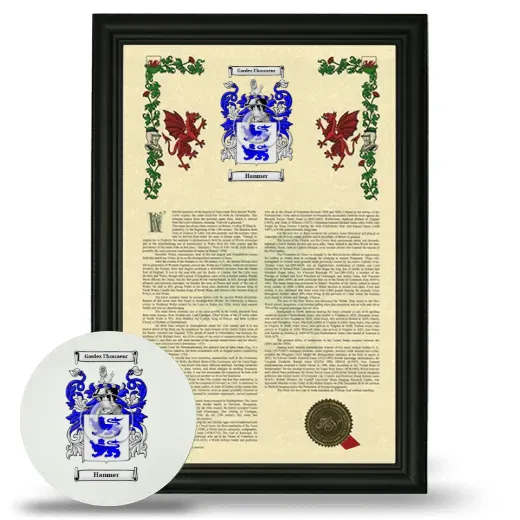 Hanmer Framed Armorial History and Mouse Pad - Black