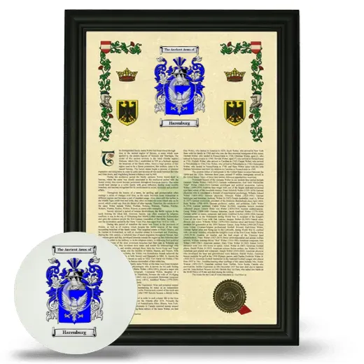 Harenburg Framed Armorial History and Mouse Pad - Black