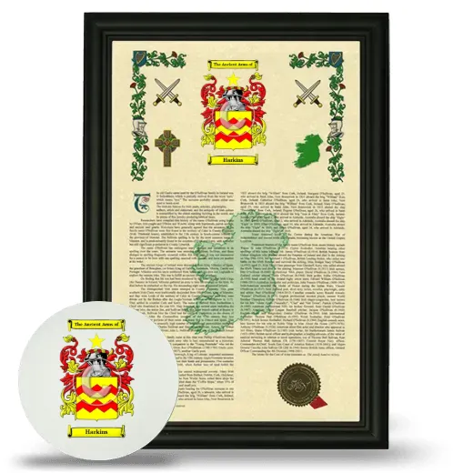 Harkins Framed Armorial History and Mouse Pad - Black