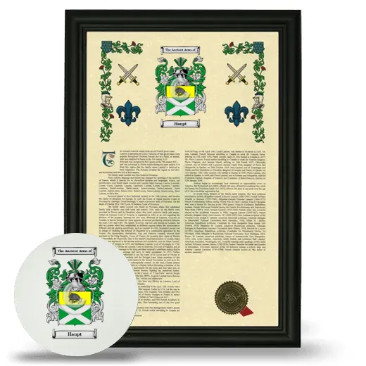 Haupt Framed Armorial History and Mouse Pad - Black