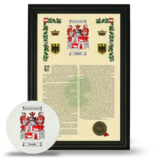 Hemple Framed Armorial History and Mouse Pad - Black
