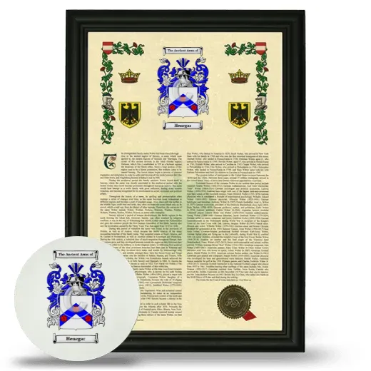 Henegar Framed Armorial History and Mouse Pad - Black