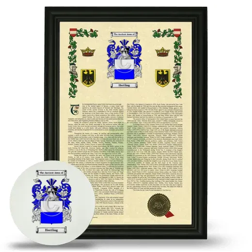 Hertling Framed Armorial History and Mouse Pad - Black