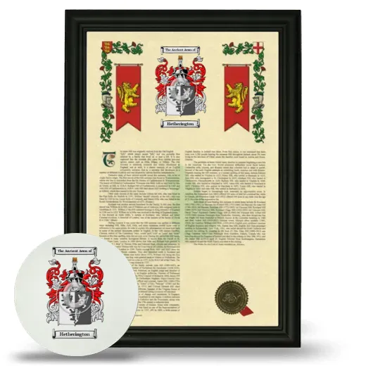 Hetherington Framed Armorial History and Mouse Pad - Black