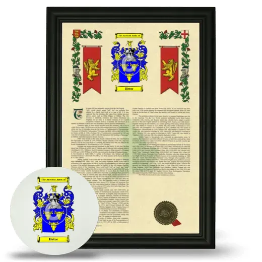 Hetor Framed Armorial History and Mouse Pad - Black