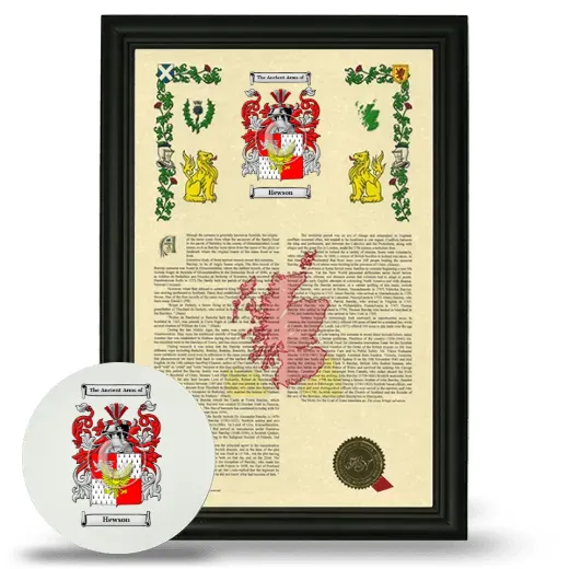 Hewson Framed Armorial History and Mouse Pad - Black