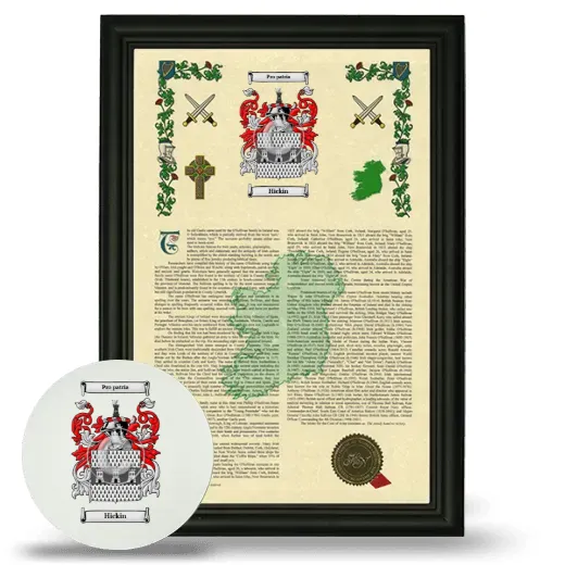 Hickin Framed Armorial History and Mouse Pad - Black