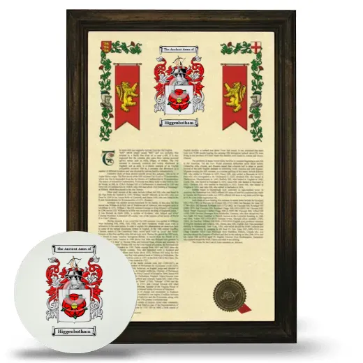 Higgenbotham Framed Armorial History and Mouse Pad - Brown