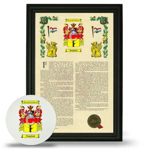 Hoagland Framed Armorial History and Mouse Pad - Black