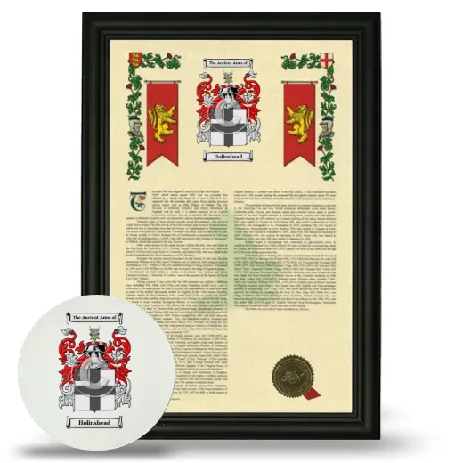 Holinshead Framed Armorial History and Mouse Pad - Black