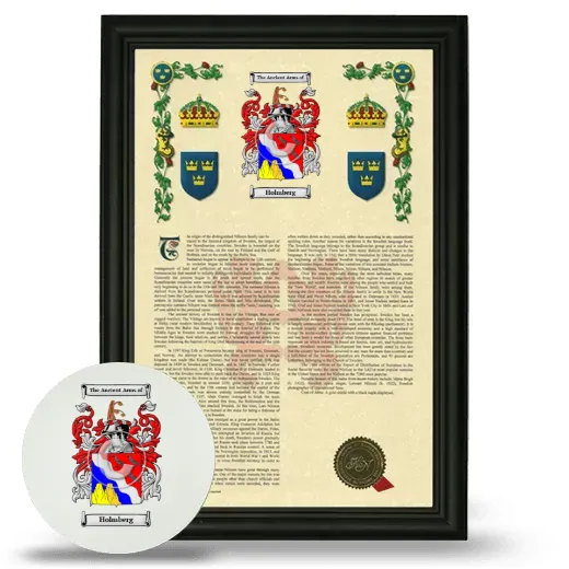 Holmberg Framed Armorial History and Mouse Pad - Black