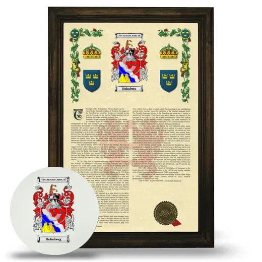 Holmberg Framed Armorial History and Mouse Pad - Brown