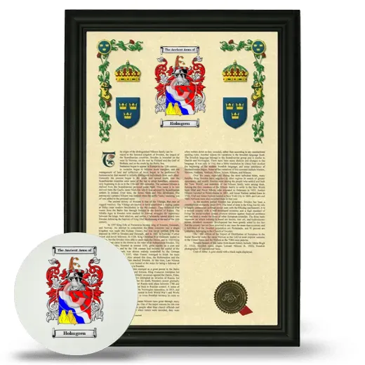 Holmgren Framed Armorial History and Mouse Pad - Black