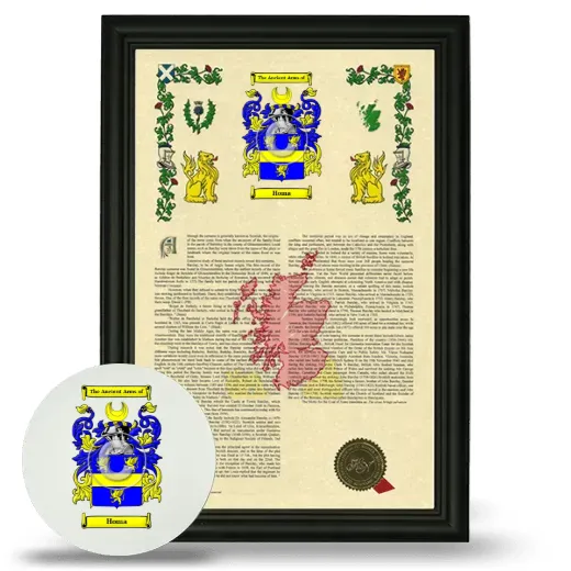 Homa Framed Armorial History and Mouse Pad - Black