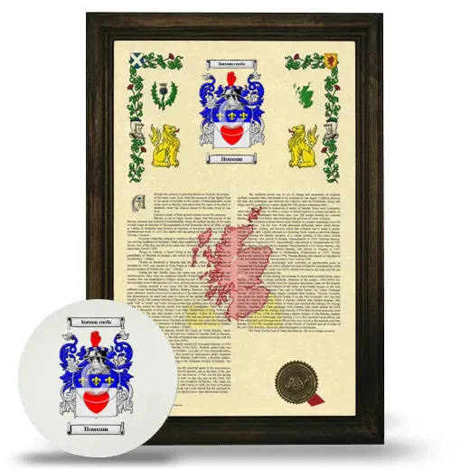 Housum Framed Armorial History and Mouse Pad - Brown