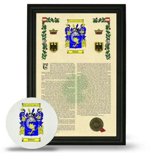 Hubner Framed Armorial History and Mouse Pad - Black
