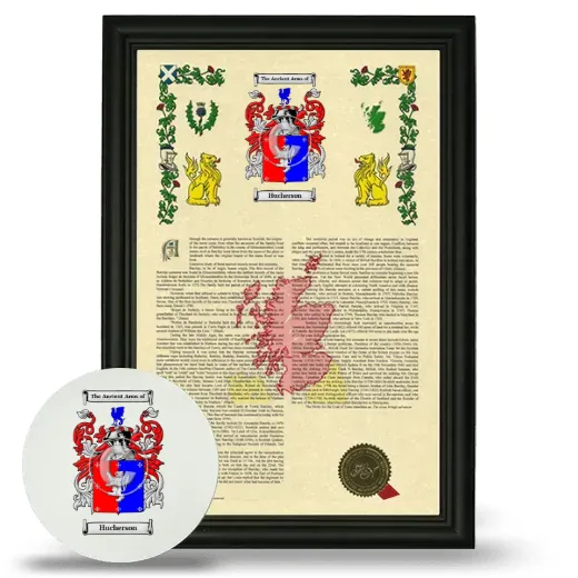Hucherson Framed Armorial History and Mouse Pad - Black