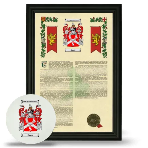 Huett Framed Armorial History and Mouse Pad - Black
