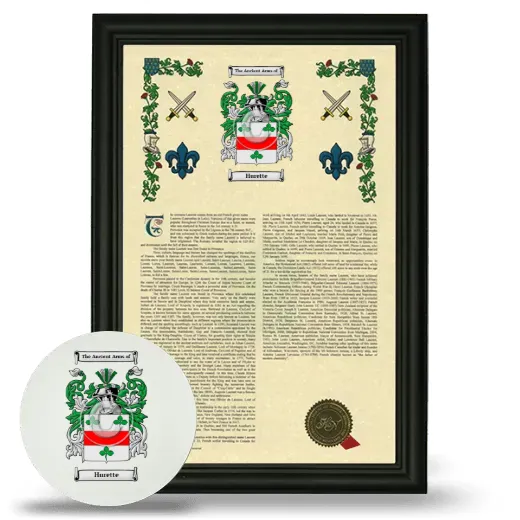 Hurette Framed Armorial History and Mouse Pad - Black