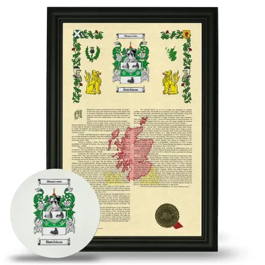 Hutchison Framed Armorial History and Mouse Pad - Black