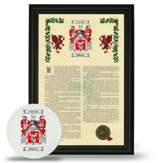 Jefferson Framed Armorial History and Mouse Pad - Black