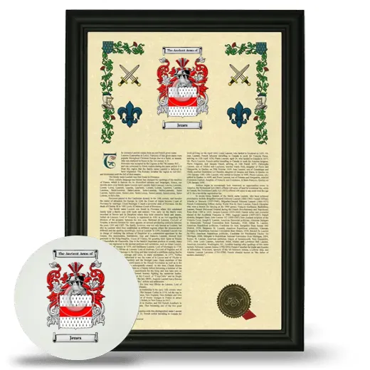 Jenes Framed Armorial History and Mouse Pad - Black