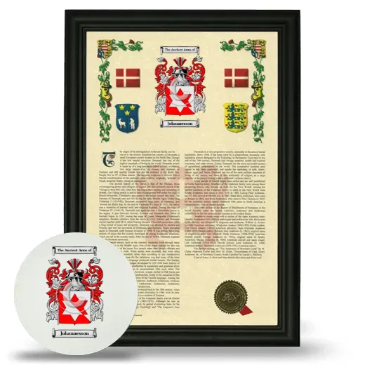 Johannesson Framed Armorial History and Mouse Pad - Black