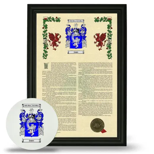 Jones Framed Armorial History and Mouse Pad - Black