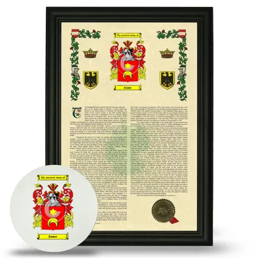 Junor Framed Armorial History and Mouse Pad - Black