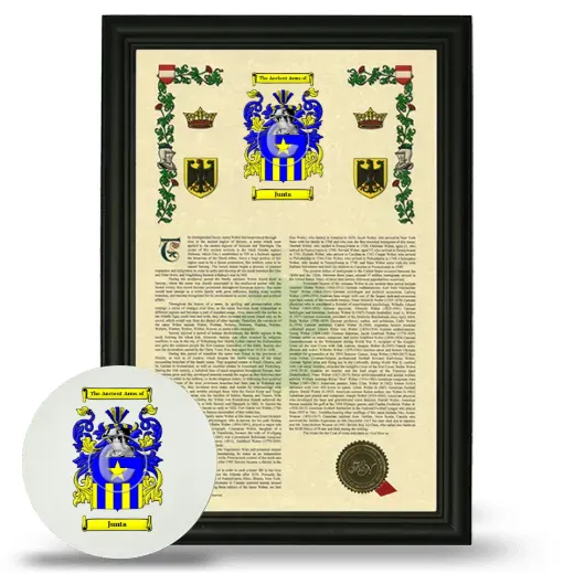 Junta Framed Armorial History and Mouse Pad - Black