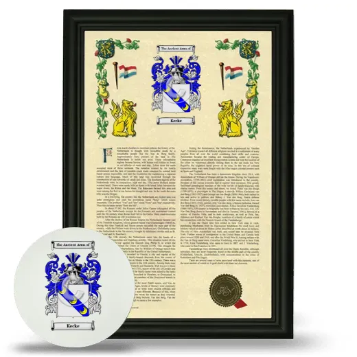 Kecke Framed Armorial History and Mouse Pad - Black