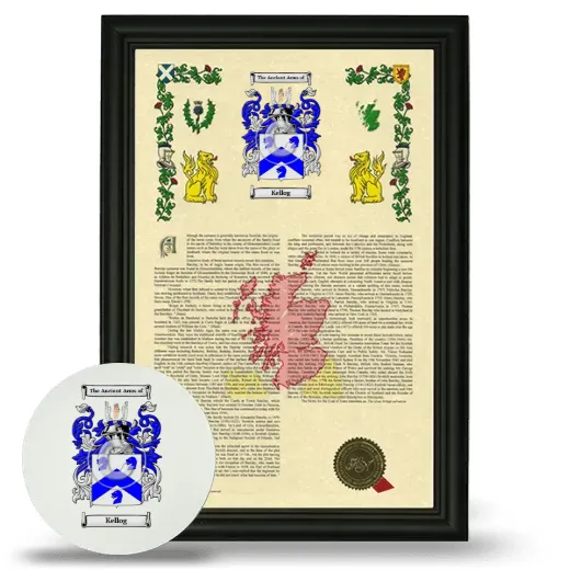 Kellog Framed Armorial History and Mouse Pad - Black
