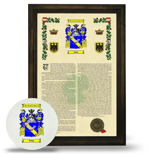 Knup Framed Armorial History and Mouse Pad - Brown