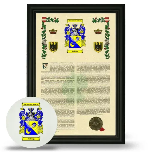 Koburg Framed Armorial History and Mouse Pad - Black