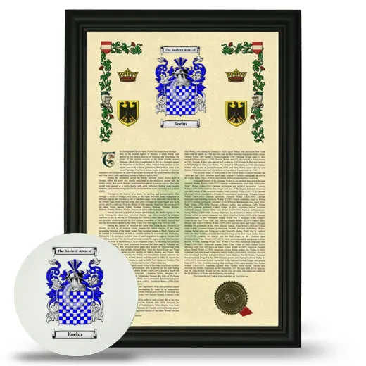 Koehn Framed Armorial History and Mouse Pad - Black