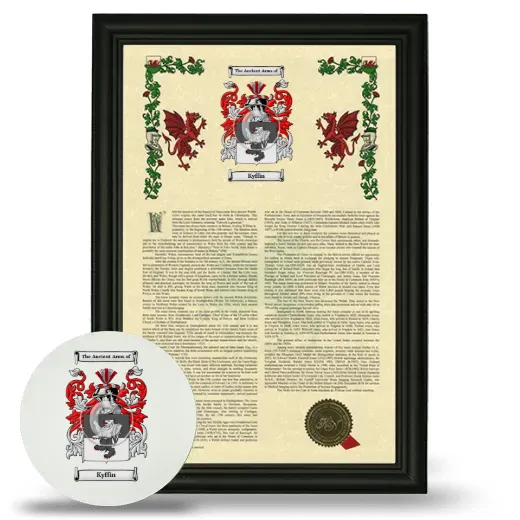 Kyffin Framed Armorial History and Mouse Pad - Black